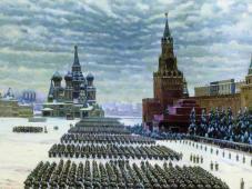 Парад на Красной площади в Москве 7 ноября 1941 года. Художник Юон Константин